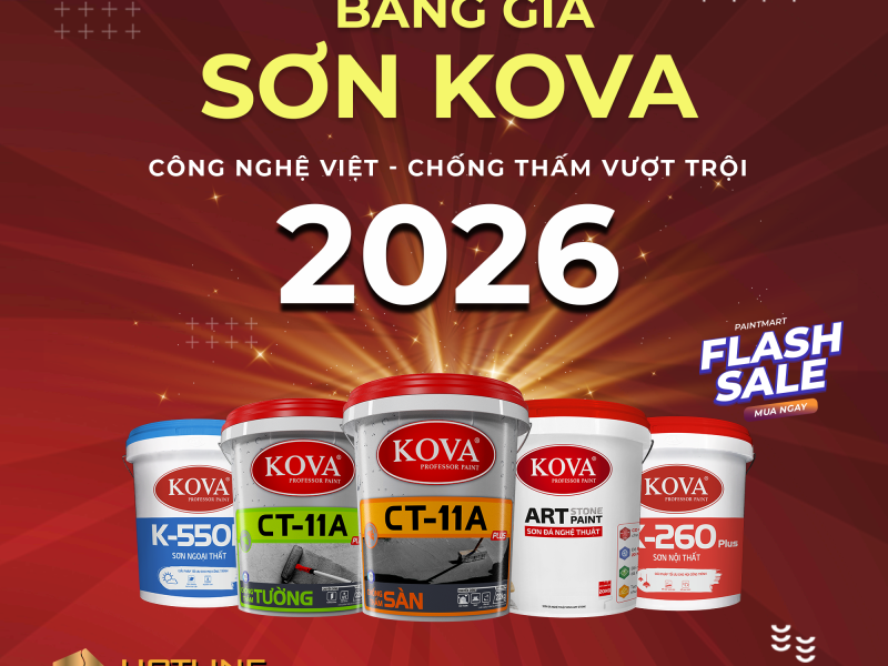 Bảng giá sơn Kova 2026 Bảng giá sơn Kova 2026